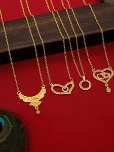 Anouk Set Of 4 Gold-Plated Brass Necklace