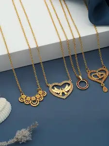 Anouk Set Of 4 Gold-Plated Brass Necklace