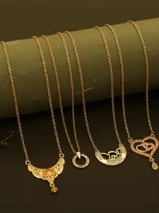 Anouk Set Of 4 Gold-Plated Brass Necklace
