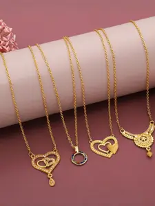 Anouk Set Of 4 Gold-Plated Brass Necklace