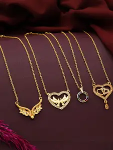 Anouk Set Of 4 Gold-Plated Brass Necklace