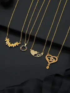 Anouk Set Of 4 Gold-Plated Brass Necklace