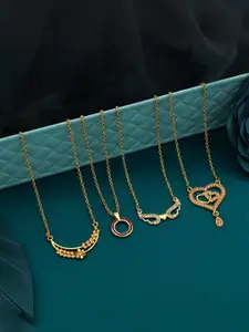 Anouk Set Of 4 Gold-Plated Brass Necklace