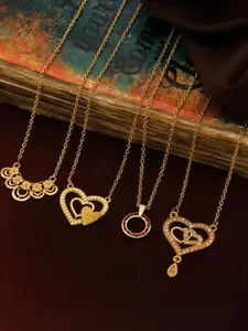 Anouk Set Of 4 Gold-Plated Brass Necklace