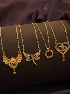 Anouk Set Of 4 Gold-Plated Brass Necklace