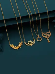 Anouk Set Of 4 Gold-Plated Brass Necklace
