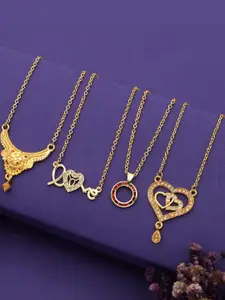 Anouk Set Of 4 Gold-Plated Brass Necklace