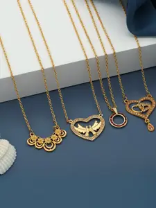 Anouk Set Of 4 Gold-Plated Brass Necklace