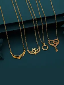 Anouk Set Of 4 Gold-Plated Brass Necklace
