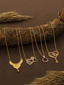 Anouk Set Of 4 Gold-Plated Brass Necklace