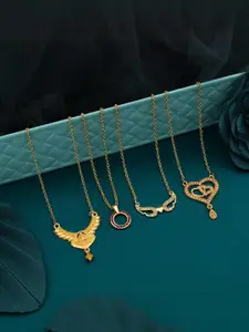 Anouk Set Of 4 Gold-Plated Brass Necklace