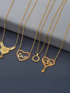 Anouk Set Of 4 Gold-Plated Brass Necklace