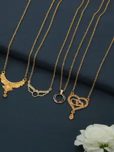 Anouk Set Of 4 Gold-Plated Brass Necklace