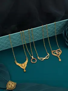 Anouk Set Of 4 Gold-Plated Brass Necklace