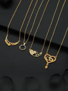 Anouk Set Of 4 Gold-Plated Brass Necklace