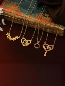 Anouk Set Of 4 Gold-Plated Brass Necklace