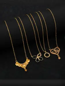 Anouk Set Of 4 Gold-Plated Brass Necklace