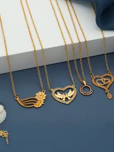 Anouk Set Of 4 Gold-Plated Brass Necklace