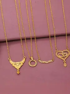 Anouk Set Of 4 Gold-Plated Brass Necklace