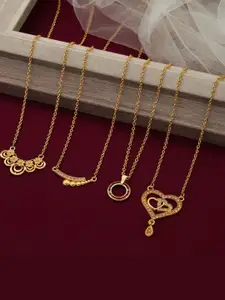 Anouk Set Of 4 Gold-Plated Brass Necklace