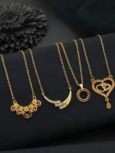 Anouk Set Of 4 Gold-Plated Brass Necklace