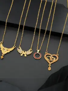 Anouk Set Of 4 Gold-Plated Brass Necklace