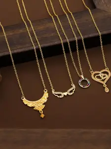 Anouk Set Of 4 Gold-Plated Brass Necklace