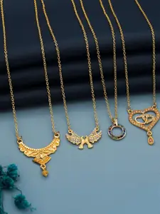 Anouk Set Of 4 Gold-Plated Brass Necklace