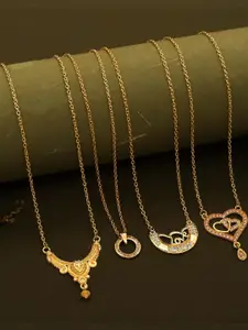 Anouk Set Of 4 Gold-Plated Brass Necklace