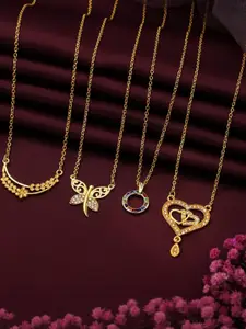 Anouk Set Of 4 Gold-Plated Brass Necklace