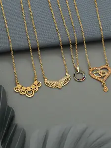 Anouk Set Of 4 Gold-Plated Brass Necklace