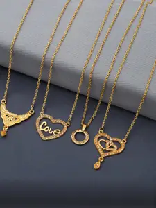 Anouk Set Of 4 Gold-Plated Brass Necklace