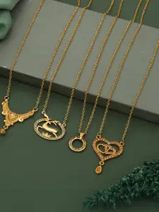 Anouk Set Of 4 Gold-Plated Brass Necklace