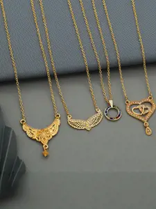 Anouk Set Of 4 Gold-Plated Brass Necklace