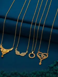 Anouk Set Of 4 Gold-Plated Brass Necklace