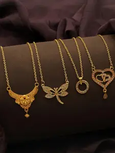 Anouk Set of 4 Brass Gold-Plated Necklace