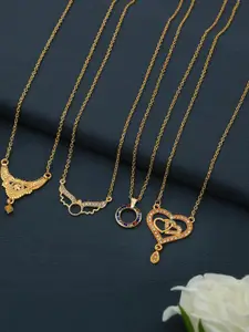 Anouk Set Of 4 Gold-Plated Brass Necklace