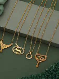 Anouk Set Of 4 Gold-Plated Brass Necklace