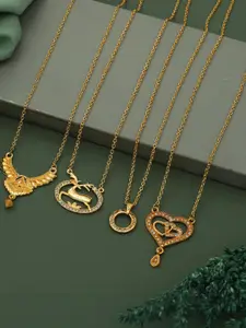 Anouk Set Of 4 Gold-Plated Brass Necklace