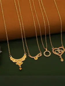 Anouk Set Of 4 Gold-Plated Brass Necklace