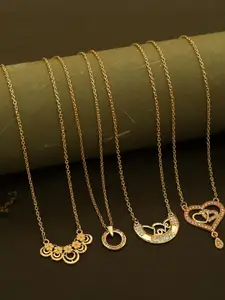 Anouk Set Of 4 Gold-Plated Brass Necklace