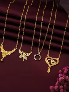 Anouk Set Of 4 Gold-Plated Brass Necklace