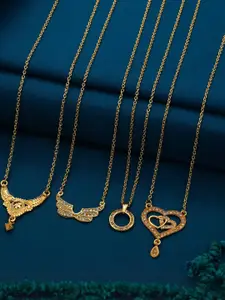 Anouk Set Of 4 Gold-Plated Brass Necklace