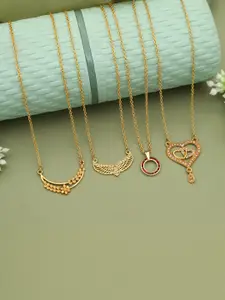 Anouk Set Of 4 Gold-Plated Brass Necklace