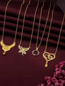 Anouk Set Of 4 Gold-Plated Brass Necklace