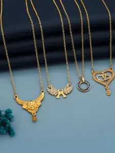 Anouk Set Of 4 Gold-Plated Brass Necklace
