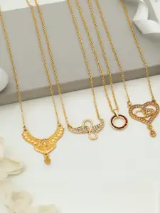 Anouk Set Of 4 Gold-Plated Brass Necklace