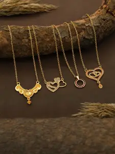 Anouk Set Of 4 Gold-Plated Brass Necklace