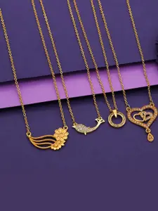 Anouk Set Of 4 Gold-Plated Brass Necklace