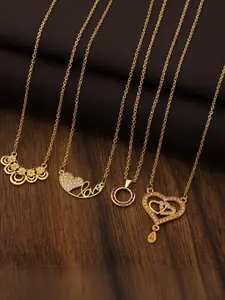 Anouk Set Of 4 Gold-Plated Brass Necklace